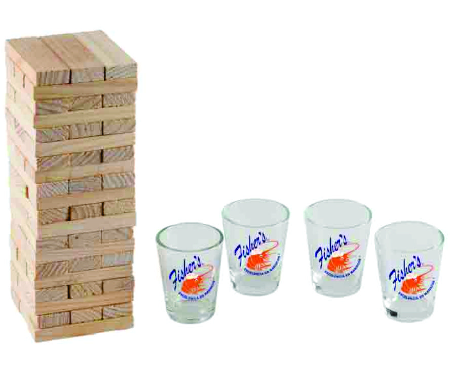JUEGO DE 60 PIEZAS DE MADERA JENGA. C329